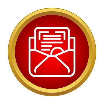 Red envelope showing a new mail message notification Stock Illustration