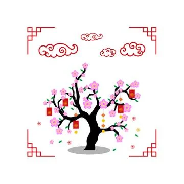 Red envelope Tree Stock Illustration