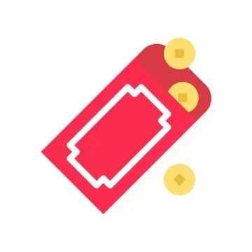 Red envelope vector, Chinese New Year related flat style icon Stock Illustration