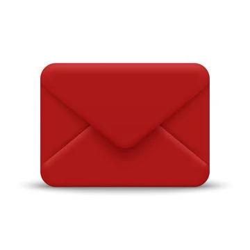 Red Envelope, Vector Illustration. 3d Red Envelope with Closed Flap, Front Vi Illustrazione stock