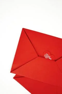 Red envelope on a white background Stock Photos