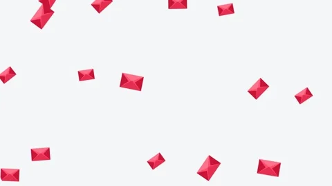 Red envelopes falling on white background 4K Stock Footage 338328474