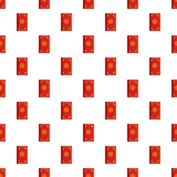 Red envelopes with golden pattern forming a repeating design Stock Illustration