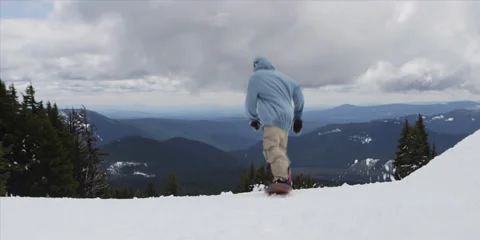 Red Epic - snowboarder drop in at Mt.Hood oregon Stock-Footage 38639013