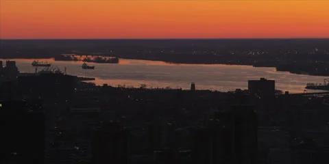 Red Epic - Sunrise with River and Ships Stock-Footage 38638947