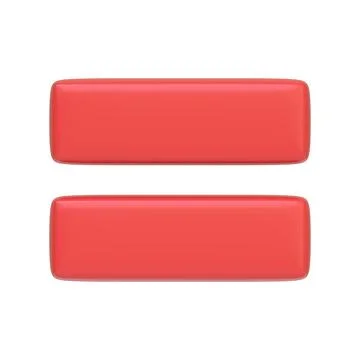 Red equals sign isolated on white background Stock Illustration