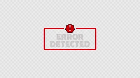 Red error detected warning appears inside a rectangular frame Stock Footage 339254105