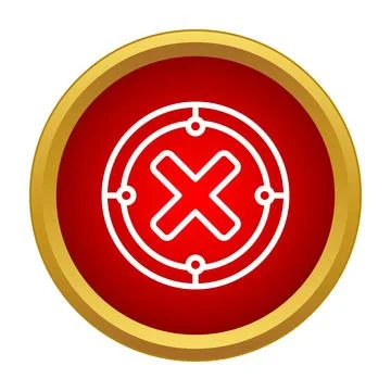 Red error icon cross mark button Stock Illustration