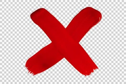 Red error rejection symbol brush texture mark incorrect warning icon Fotos de archivo