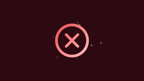 Red Error Symbol Animation on Dark Background Stock Footage 343780828