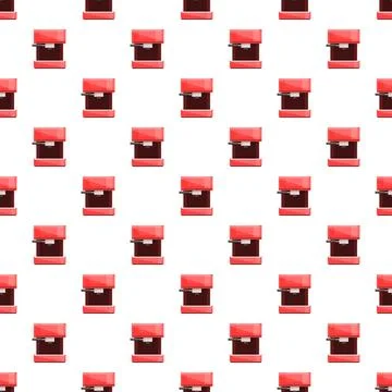 Red espresso coffee makers pattern on white background Illustrazione stock