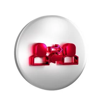 Red Exchange work icon isolated on transparent background. Information exch.. Stock Illustration