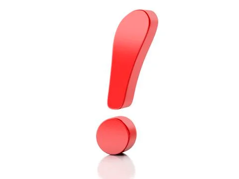 Red exclamation mark 3d illustration Stock Illustration