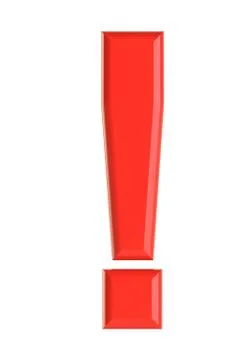 Red exclamation mark. 3D illustration 库存插图