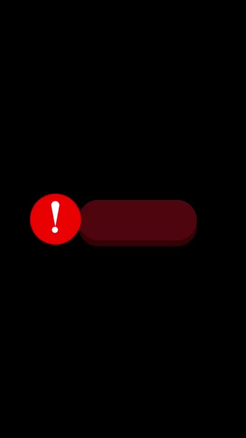 Red Exclamation Mark Alert Icon Next to Security Button on Dark Background .. Stock Footage 337459194