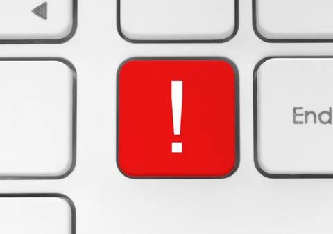 Red exclamation mark button. Stock Photos