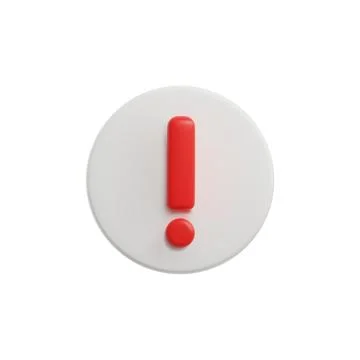 Red exclamation mark on circle shape 3D style, vector illustration Stock Illustration