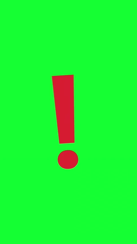 Red Exclamation Mark on Green Screen Chroma Key Video stock 346568596