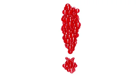 Red exclamation mark.  A lot of exclamation marks Stock Footage 48891134