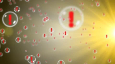 Red exclamation mark. A lot of exclamation marks. Many bubble with question mark Video stock 56555244