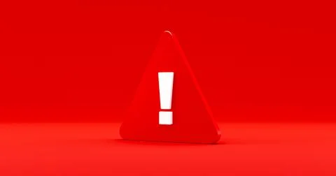 Red exclamation mark with red background Stock Illustration