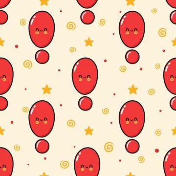 Red exclamation mark seamless pattern design Stock Illustration