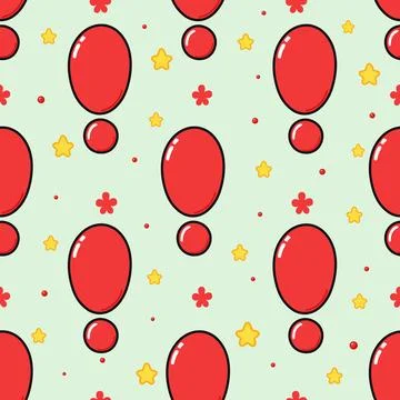 Red exclamation mark seamless pattern design Stock Illustration