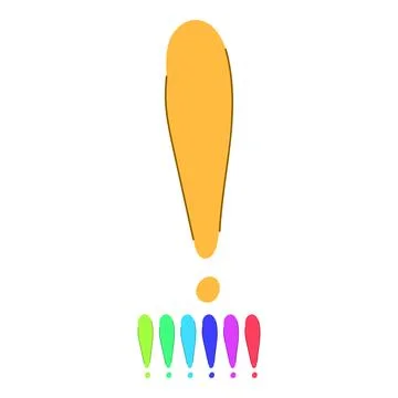Red exclamation mark symbol grabbing attention and warning graphic Stock Illustration