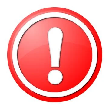 Red exclamation point button Stock Illustration