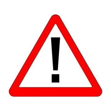 Red Exclamation Sign - Danger Triangle Road sign Stock Illustration