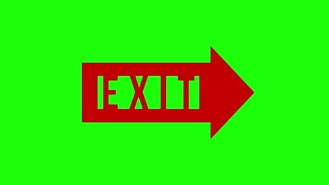 Red Exit Arrow on Green Background Stock Footage 314329601