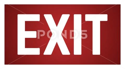 Red Exit icon sign Stock Illustration