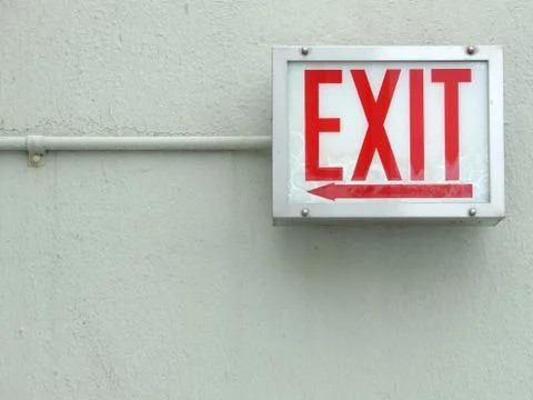 Red exit sign 스톡 사진