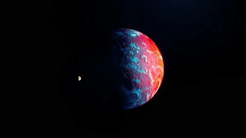 Red exoplanet Stock Footage 144983398