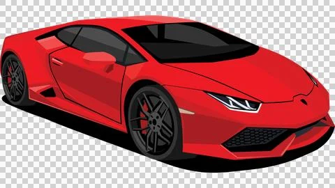 Red Exotic Supercar Vector Illustration on Black Background Stock Illustration