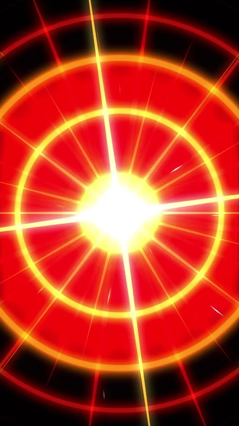 Red explosion circle light animation loop background effect glowing star Stock Footage 346647757