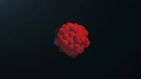 Red explosion of a powder with a plexus. Stock Footage 90250405