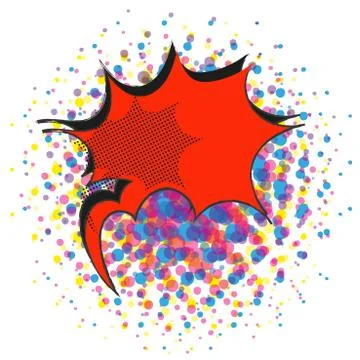 Red explosive comic pop art speech bubble vector Stock Illustration