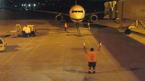 Red Eye Flight Arrival 1 Stock Footage 23271291