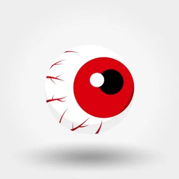 Red Eye. Icon. Vector. Flat. Stock Illustration