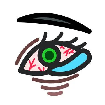 Red eye irritation vector icon colored Stock Illustration
