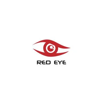 Red Eye Logo Design Template, Creative Vision Logotype concept. Colorful Ey.. Illustrazione stock