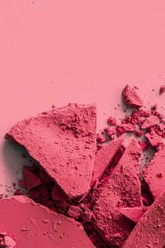 Red eye shadow powder as makeup palette closeup, crushed cosmetics and beauty Stock Photos