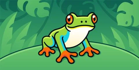 Red-Eyed Tree Frog Stock Illustration