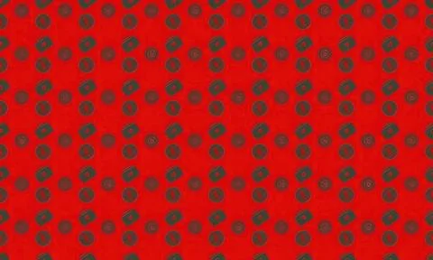 Red fabric with black geometric pattern for fashion or decor Stock Illustration