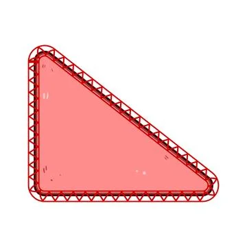 Red fabric patch triangle frame design element Stock Illustration