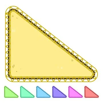Red fabric patch triangle frame design element イラスト素材
