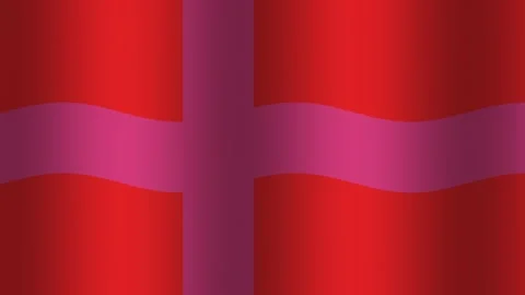 Red fabric with pink cross pattern hanging on a wall Stock Footage 338196339