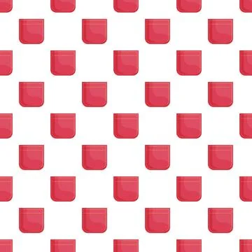Red fabric pockets creating a seamless pattern Stockillustratie