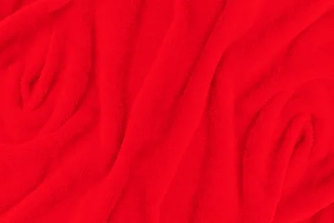 Red fabric texture background. Abstract cloth backdrop with soft waves. Stock Photos